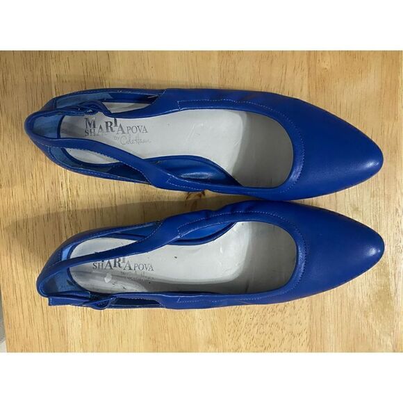 Cole Haan Maria Sharpova cobalt blue slip on flats leather - Picture 1 of 9